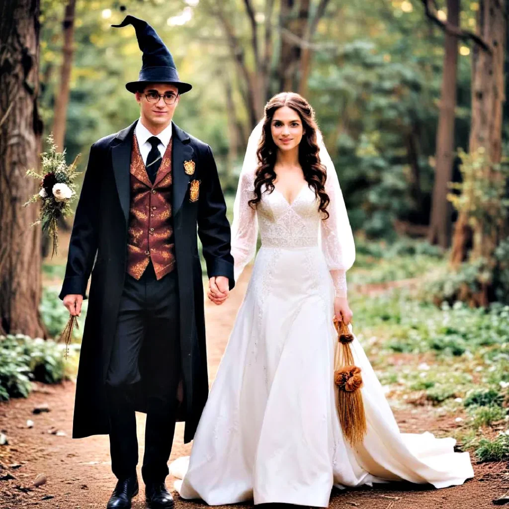 Novios en Boda Tematizada